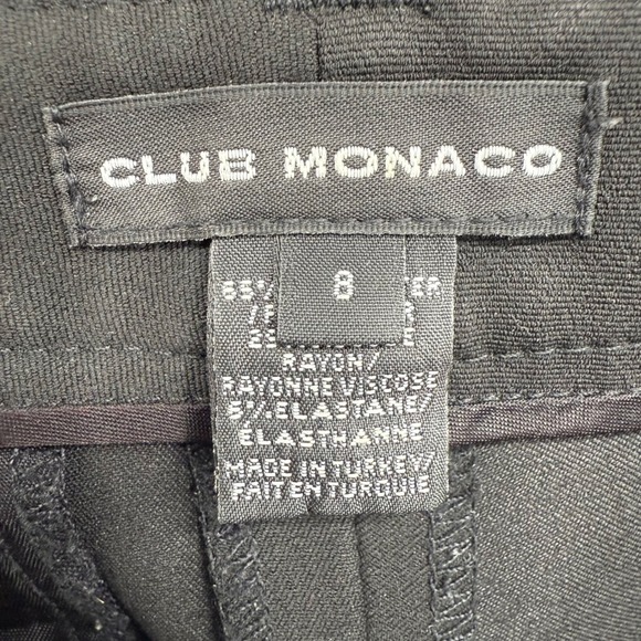 Club Monaco Black Straight Leg Dress Pants Trousers Women's Size 8 Tall Stretch - Picture 3 of 9